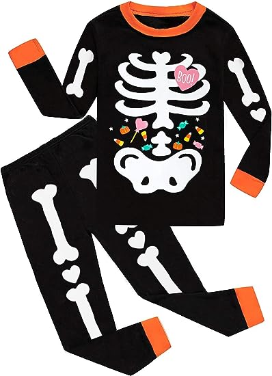 glow in the dark skeleton pajamas, best halloween pajamas