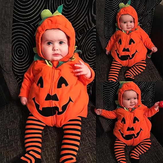 baby jack o lantern pumpkin costume for infants, baby halloween costume