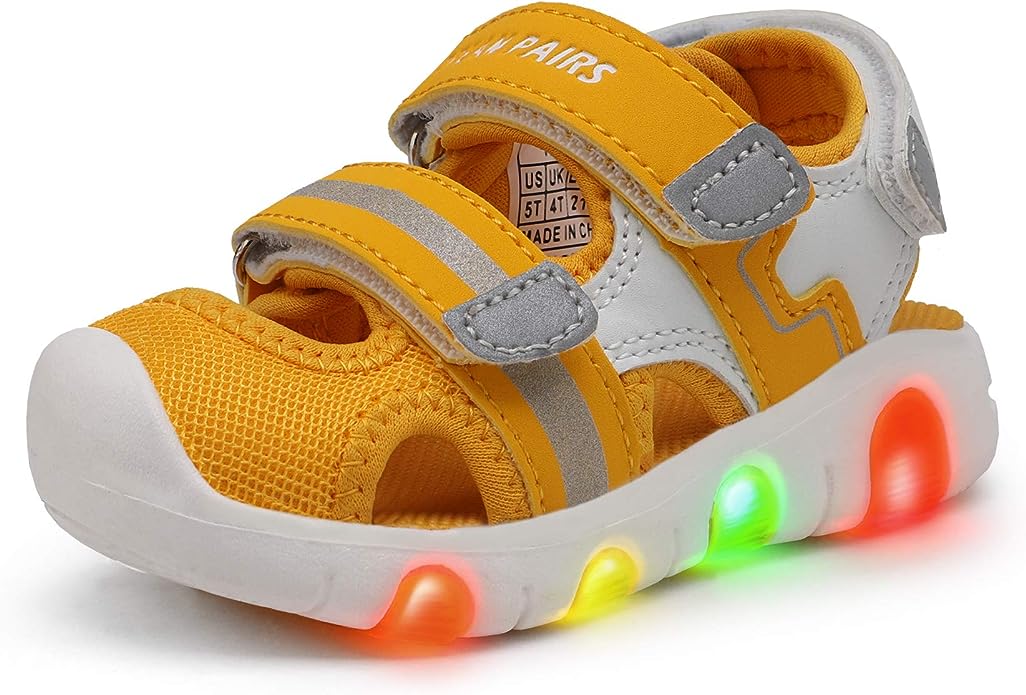 DREAM PAIRS Toddler Boys Girls Light Up Athletic Outdoor Summer Sports Sandals, best toddler light up shoes