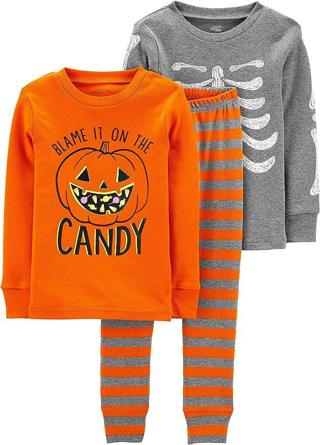 Simple Joys by Carter’s Unisex 3-Piece Snug-Fit Halloween Pajama Set, best toddler Halloween pajamas