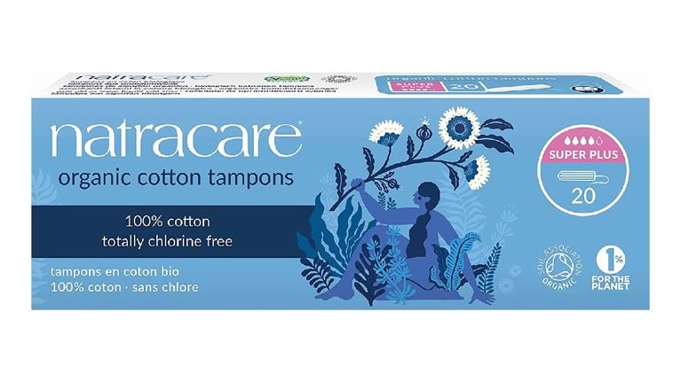 blue box of natural tampons