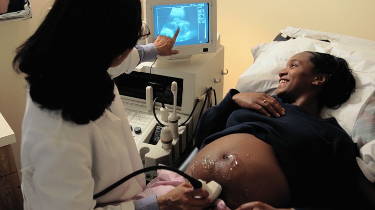 Pregnant Woman Seeing Her Baby on Ultrasound